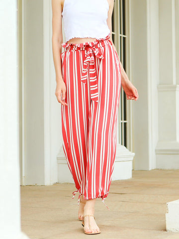 Moss Rose Eternal Vacation Red Striped Pants